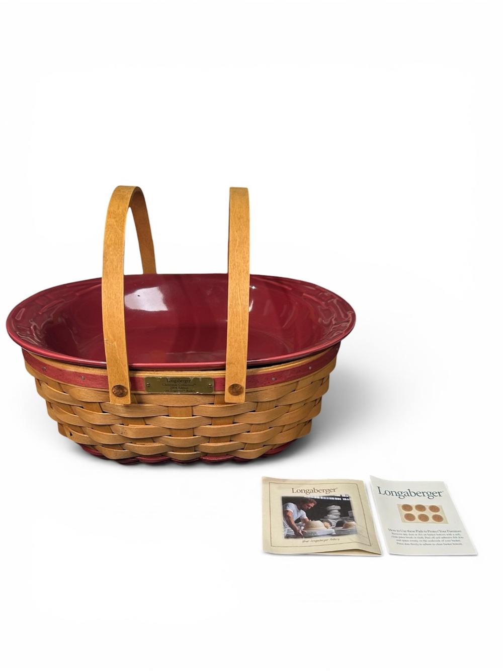 Longaberger Basket Cottage Core Christmas 2004 Get Together Basket Pottery Dish